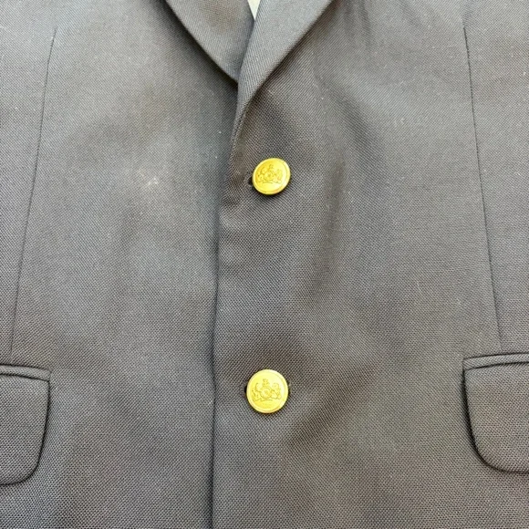 Stafford 44R Mens Navy Blue Blazer Sport Coat Gold Buttons Wool Blend - Picture 9 of 9